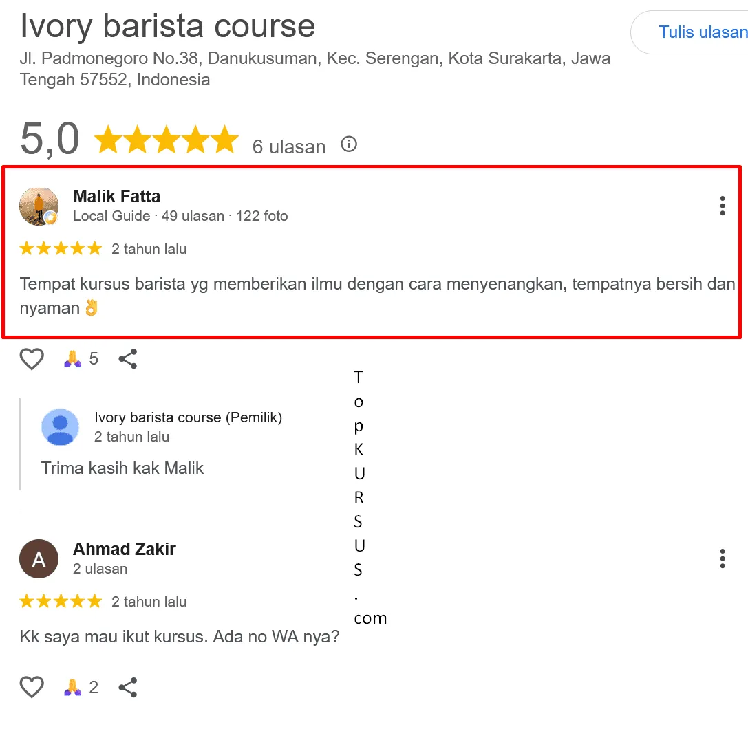 testimniy ivory barista sourse surakarta malika fatta