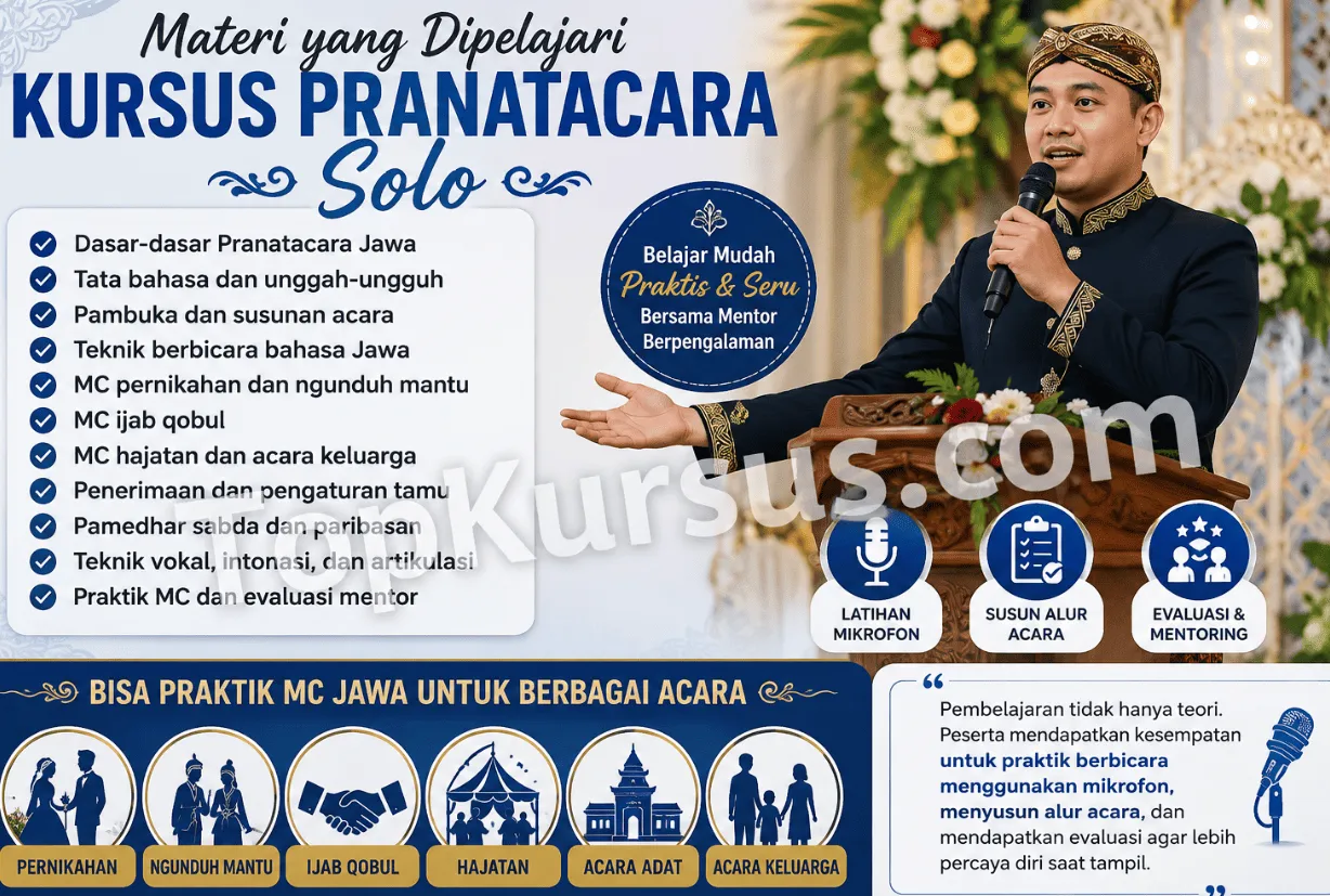 materi yang di pelajari di pelatihan pranatacara solo terbaik