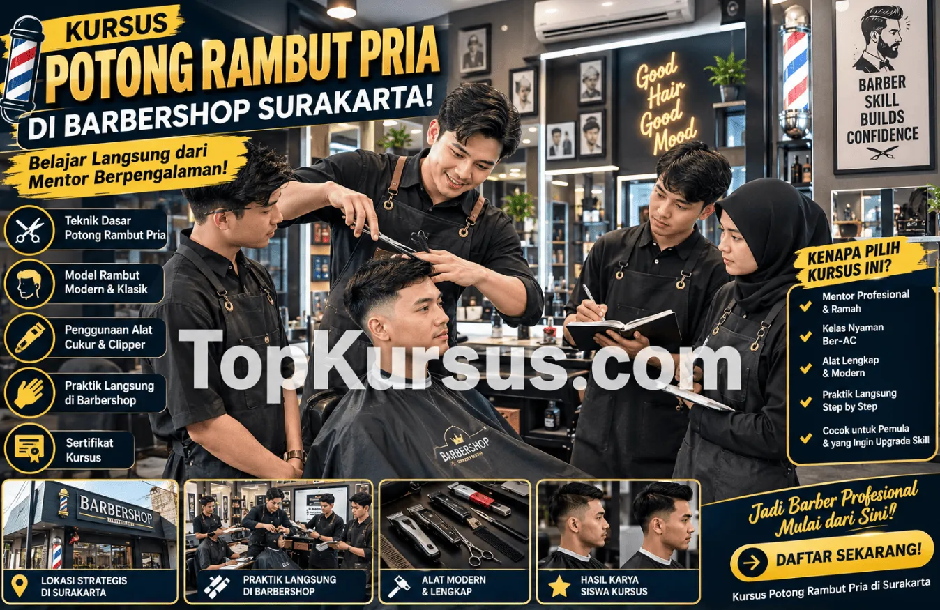 tempat kursus potong rambut solo jateng murah