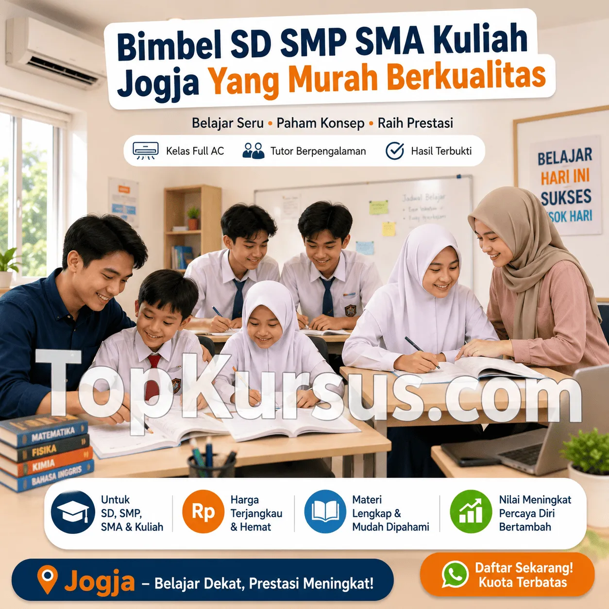 suasana belajar di bimbel sd smp sma jogja nyaman